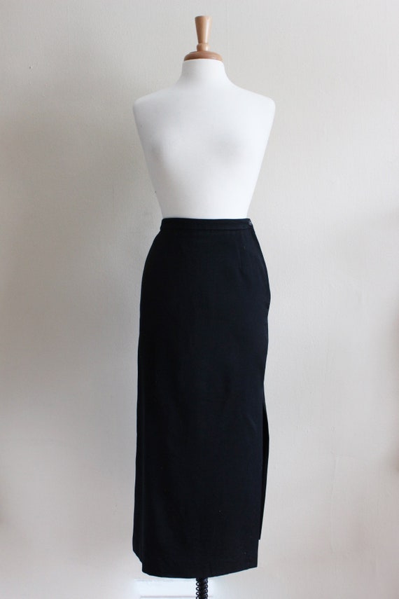 Vintage 100% Wool Black Long Skirt - image 2