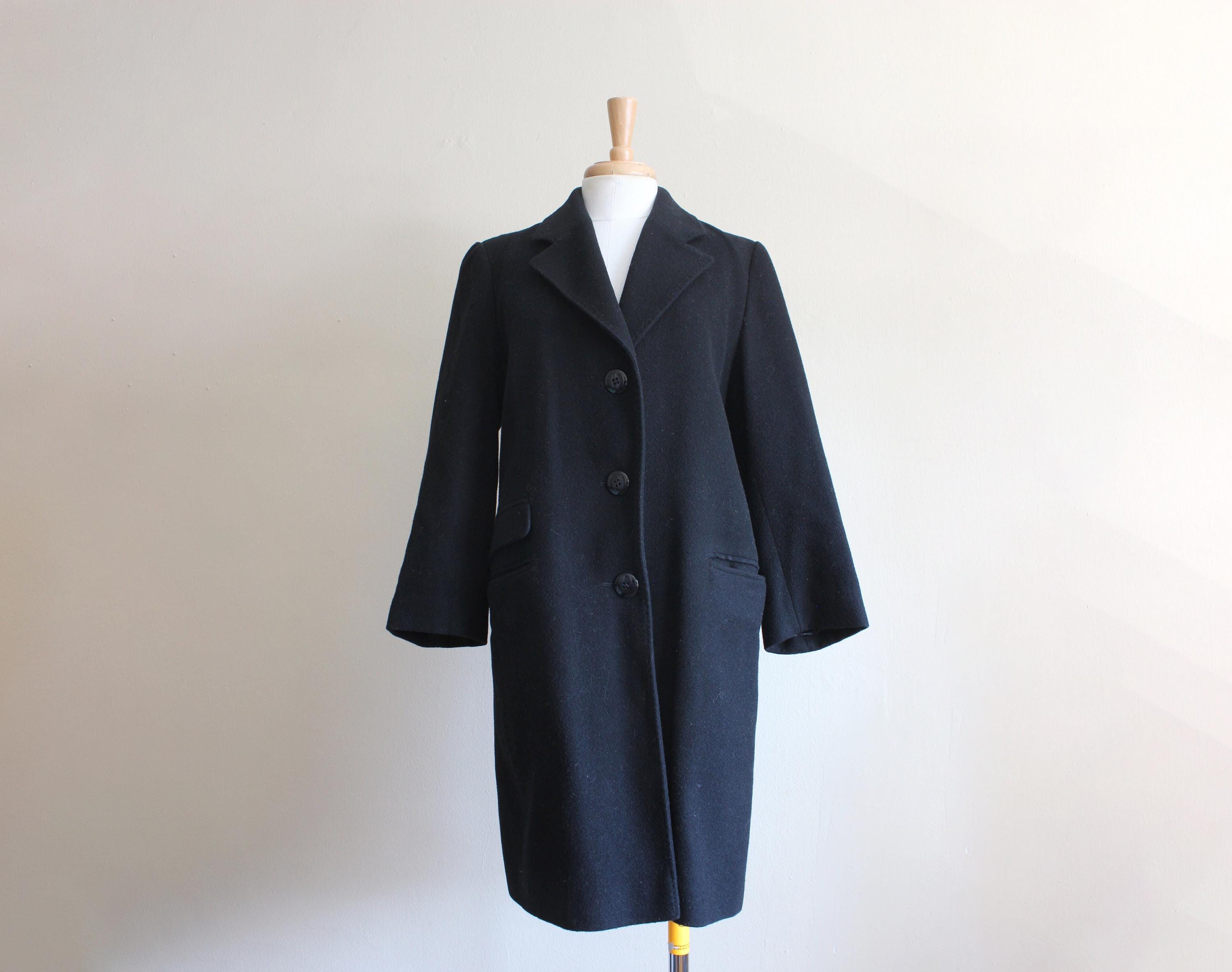 美品 〜00s SAKS FIFTH AVENUE ウール ロングピーコート 黒 Vintage Saks Coat - Etsy