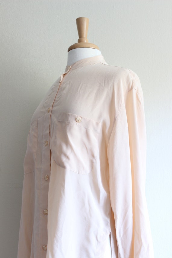 Vintage Peachy Pink Slouchy Silk Tunic Top - image 8