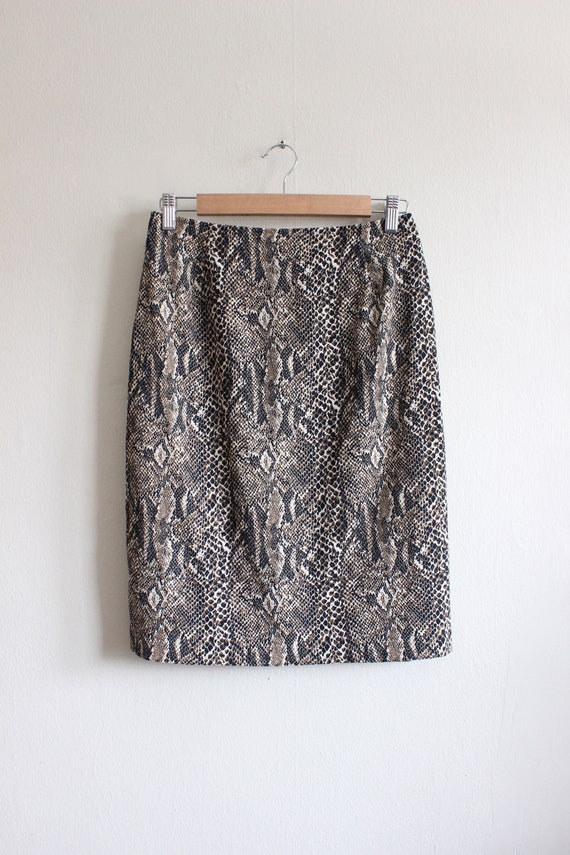 Vintage 1990s Snakeskin Print Skirt - image 5