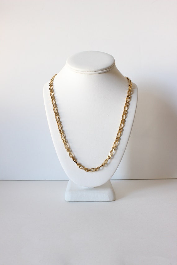 Vintage Monet Gold Tone Figaro Chain Necklace