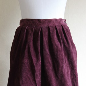Vintage 1980s Purple Suede Midi Skirt image 4