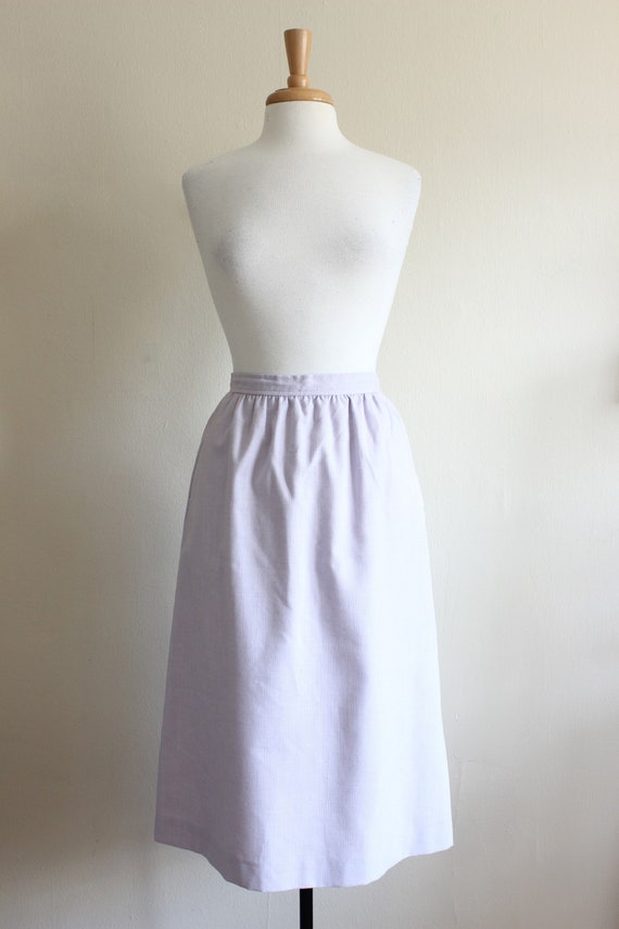 Vintage 1970s Evan Picone Lavender A-Line Midi Sk… - image 2