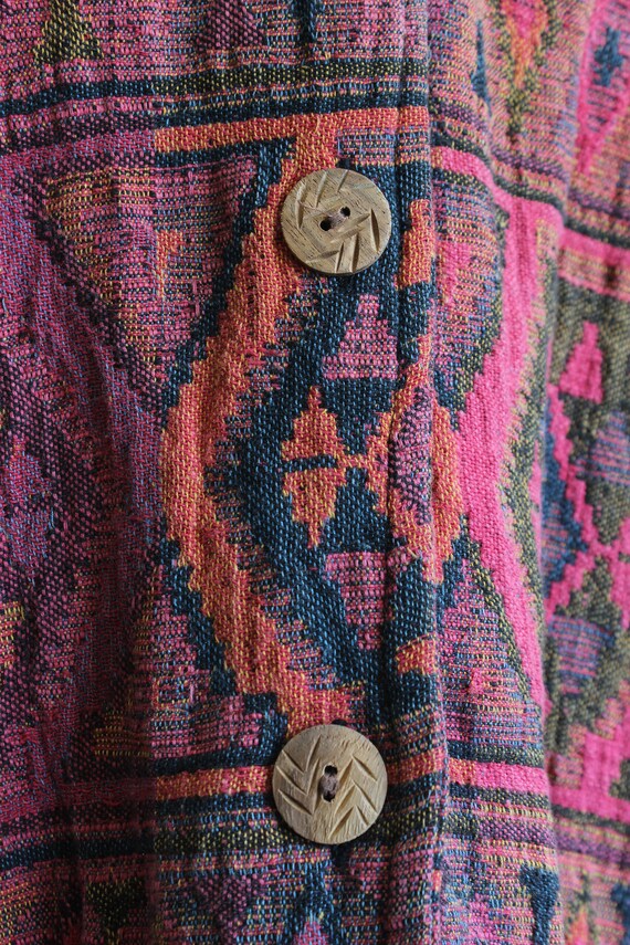 Vintage Multicolor Pink Cotton Tapestry Jacket - image 6