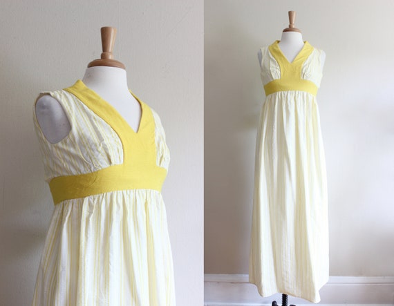 Vintage 1960s Yellow & White Stripe Seersucker Max