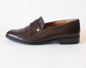 Vintage 1990s Robert Clergerie Brown Leather Loafers, size 7.5