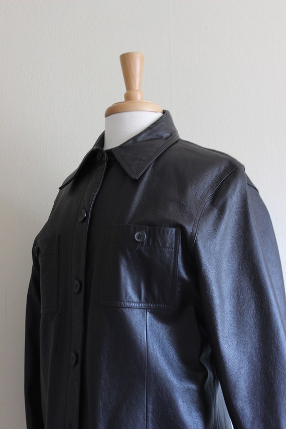 Vintage Brown-Black Leather Utility Jacket - image 8