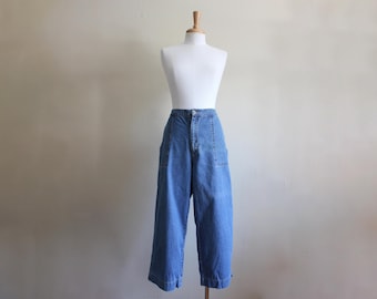 Vintage High Rise Wide Leg Cropped Jeans