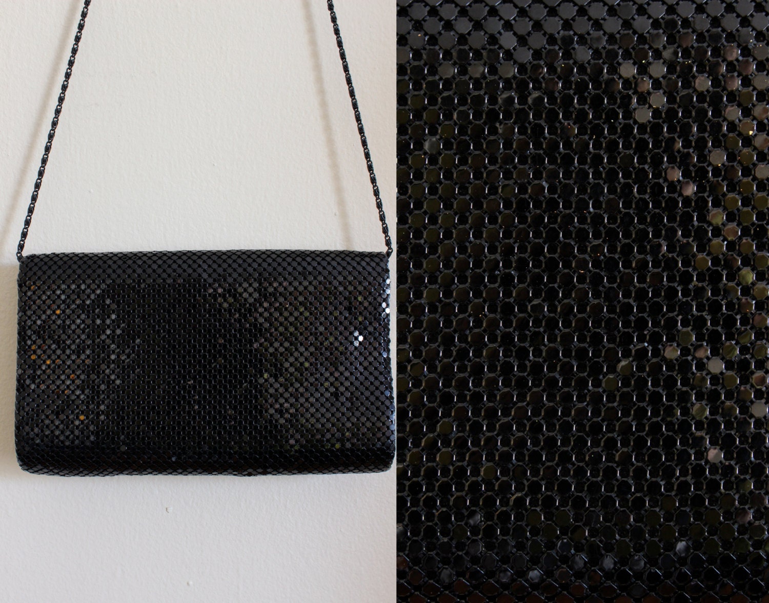 Vintage Black Metal Mesh Crossbody Bag Etsy
