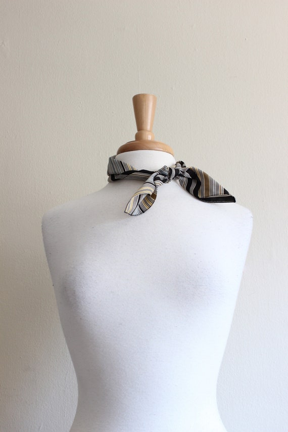 Vintage Neutral Stripes Square Scarf - image 8