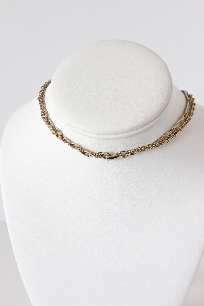 Vintage Goldtone Chain /& Faux Pearl Fringe Tassel Coro Necklace