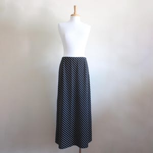 Vintage Liz Claiborne Black & White Diagonal Stripe Midi Skirt