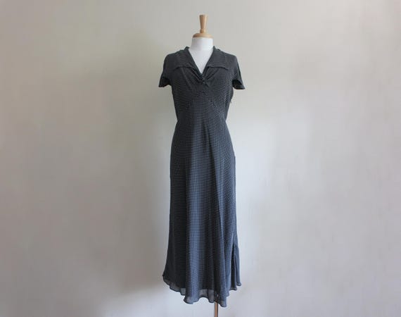 Vintage Talbots 1990s Does 1940s Style Navy Polka Dot Silk Dress - Etsy