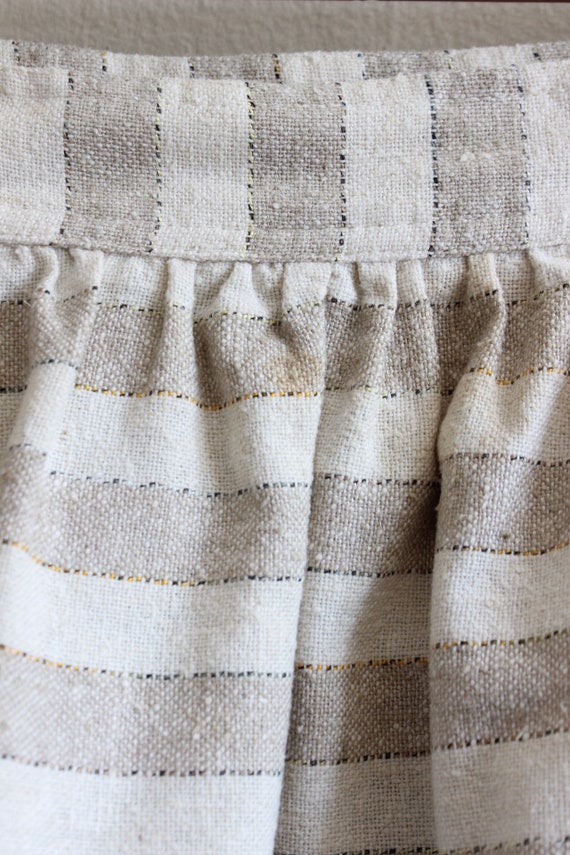 Vintage 1980s Cream & Beige Stripe Midi Skirt - image 8