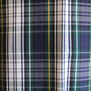 Vintage 1960s Navy, Green & White Plaid Long Sleeve Shirtdress image 4