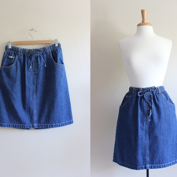 Vintage 1990s Bill Blass Blassport Denim Mini Skirt