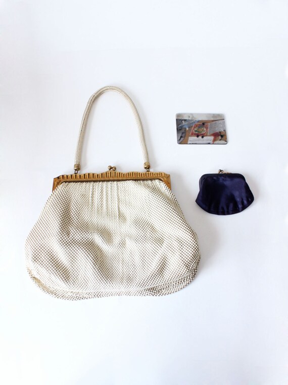 Vintage 1940s Ivory Metal Mesh Whiting and Davis B
