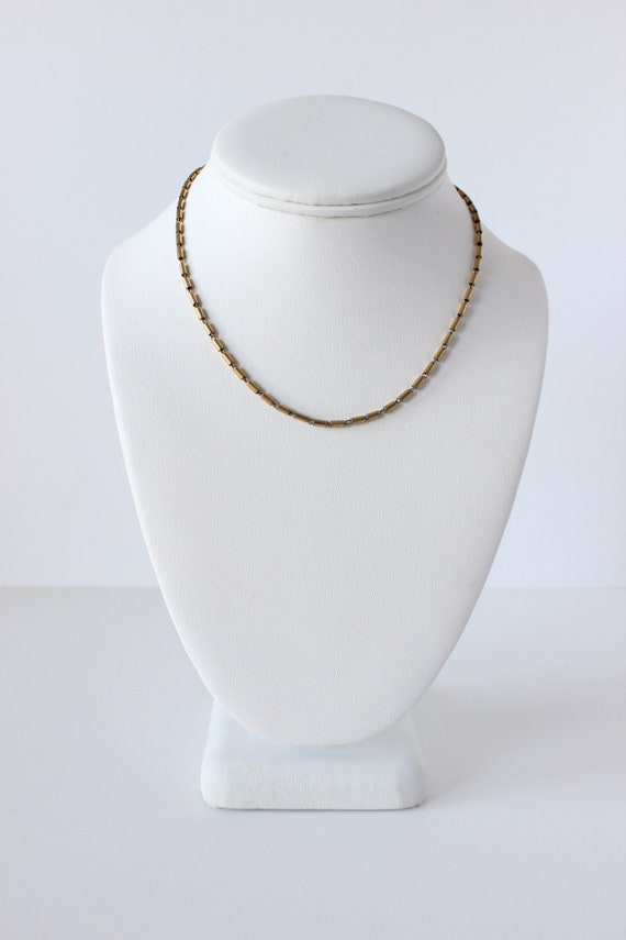 Vintage Trifari Goldtone Tube Chain Delicate Neck… - image 1