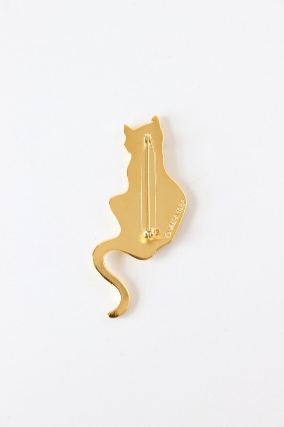 Vintage 1980s Gold Plate Art Nouveau Inspired Cat… - image 5