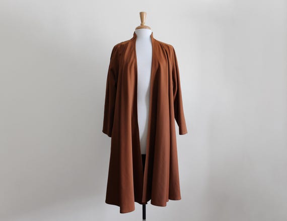 Michael Kors, Vintage Early 1980s Michael Kors 100% Wool Rust Orange Duster Jacket
