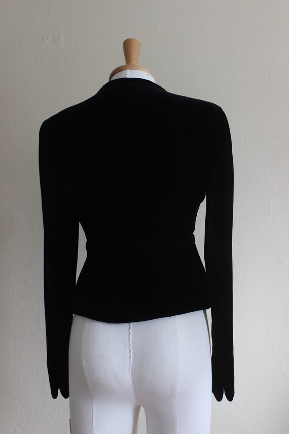 Vintage Anne Klein II Black Velvet Belted Top wit… - image 7