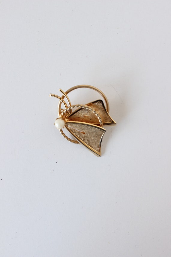 Vintage Goldtone Stylized Butterfly Brooch