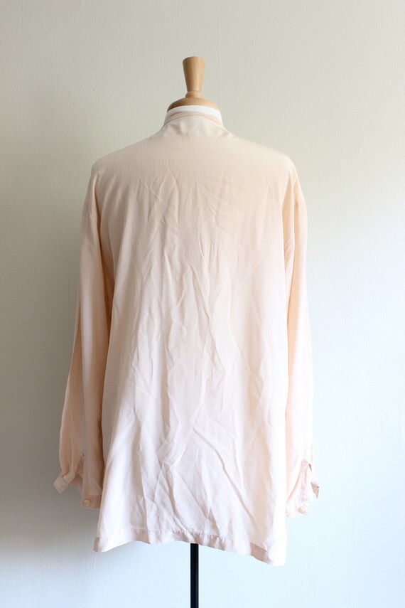 Vintage Peachy Pink Slouchy Silk Tunic Top - image 9