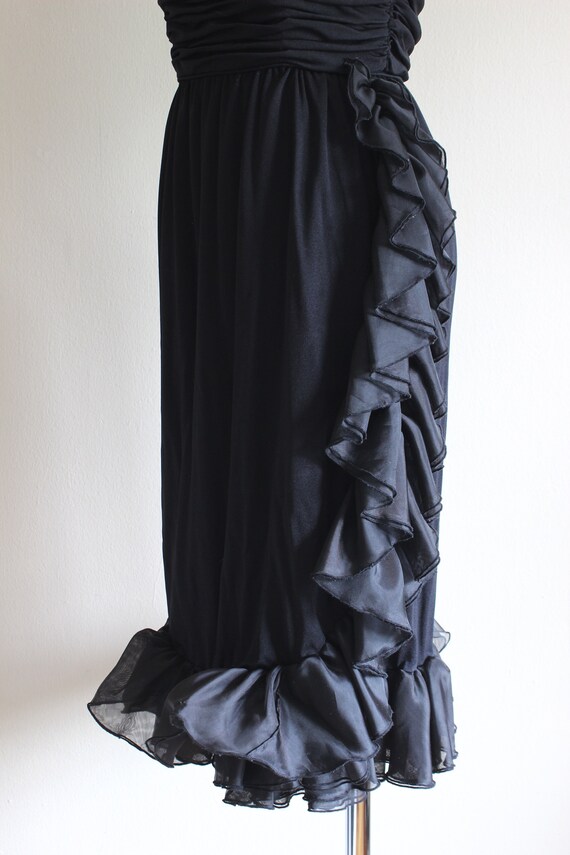Vintage Jeri New York Black Ruffle Dress - image 8