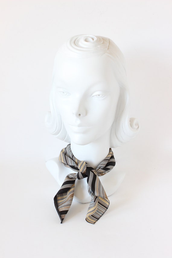 Vintage Neutral Stripes Square Scarf - image 10