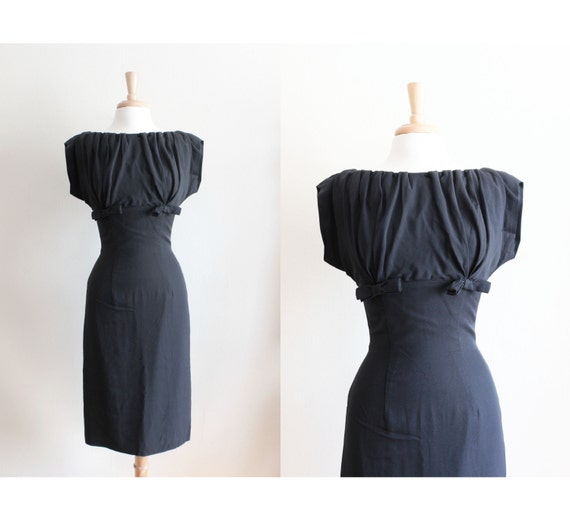 1960s Dress / Vintage Gigi Young Black Bows Cocktail Dress / | Etsy