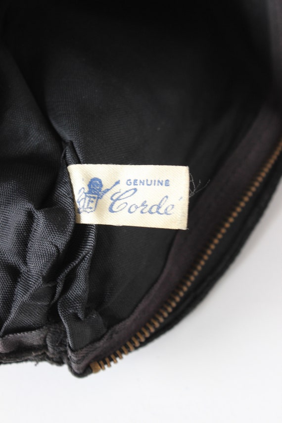 Vintage 1940s Black Genuine Cordé Clutch Bag - image 10