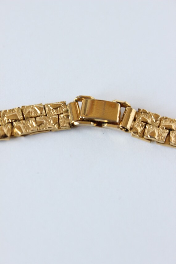 Vintage Goldtone Textured Chain Necklace - image 7