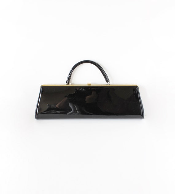 Vintage 1960s Theodor Black Patent Wide Top Handle