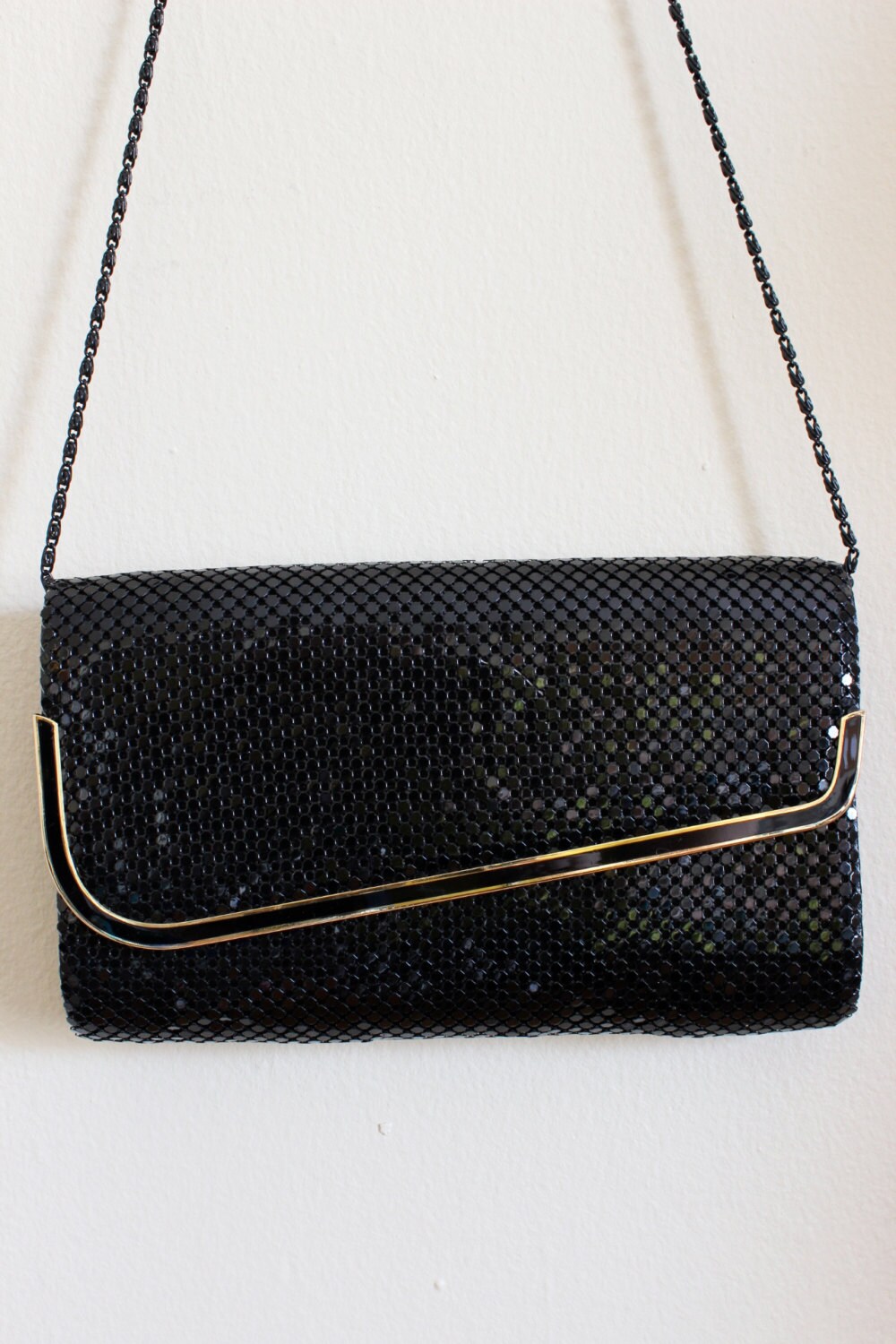 Vintage Black Metal Mesh Crossbody Bag Etsy