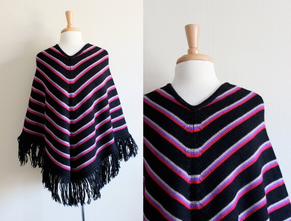 Vintage 1960s Barabra Lee Multicolor Black Stripe