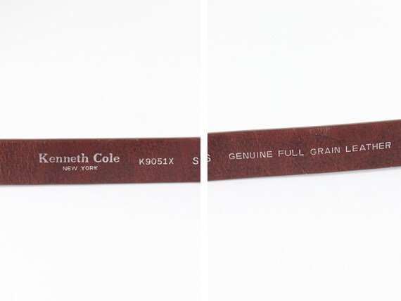 Vintage 1990s Kenneth Cole Brown Leather Belt wit… - image 9