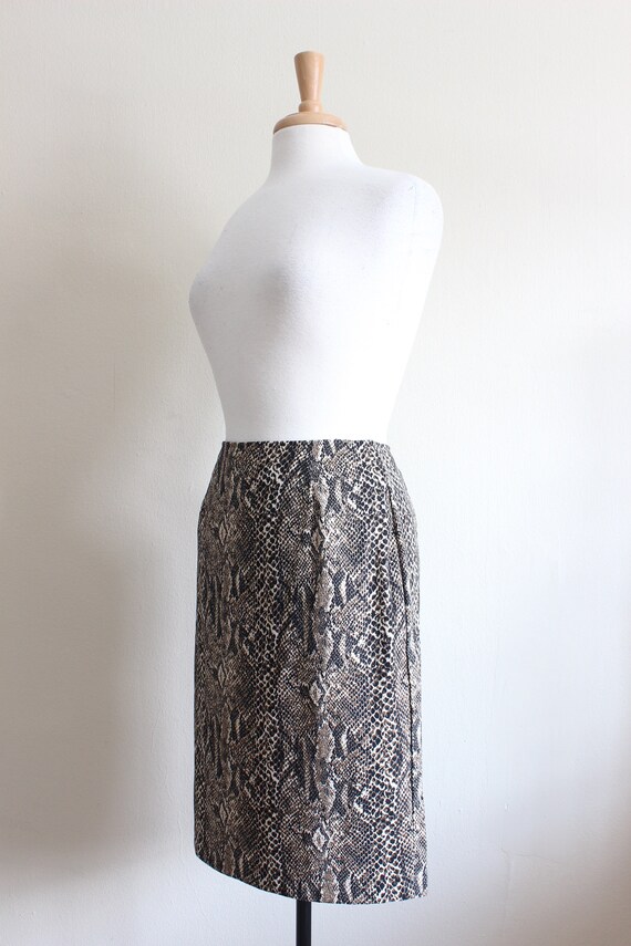 Vintage 1990s Snakeskin Print Skirt - image 7