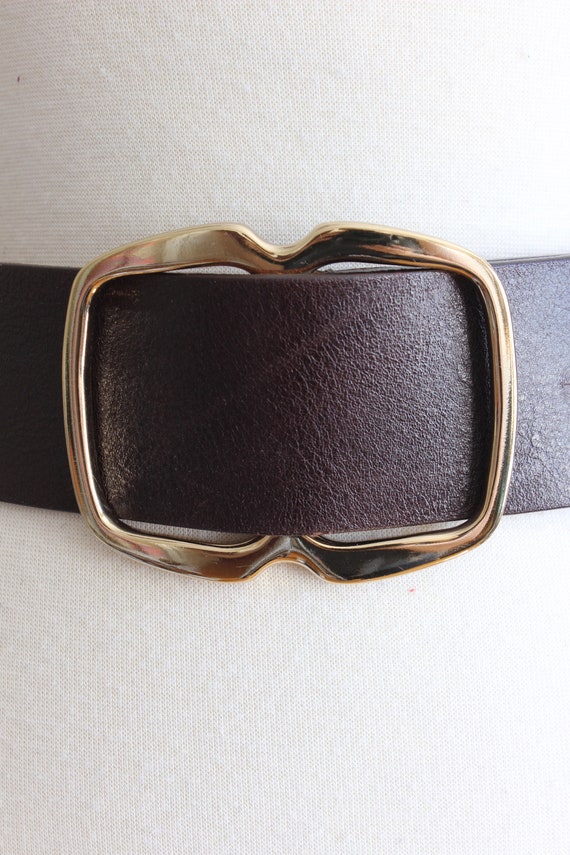 Vintage 1990s Banana Republic Brown Leather Wide … - image 4