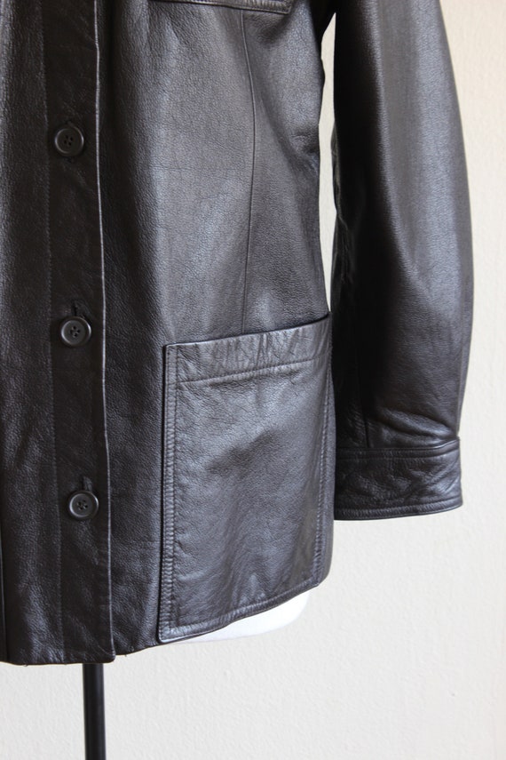Vintage Brown-Black Leather Utility Jacket - image 6