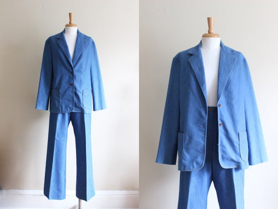 Vintage 1970s Chambray Denim Suit