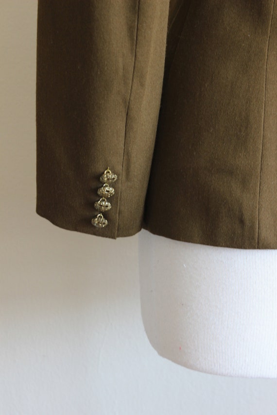 Vintage 1980s Ginger Paris Olive Green Military-I… - image 8