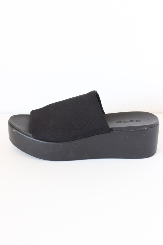 bebe black platform sandals