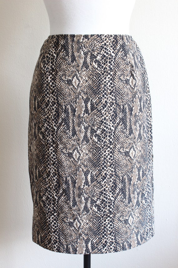 Vintage 1990s Snakeskin Print Skirt - image 3