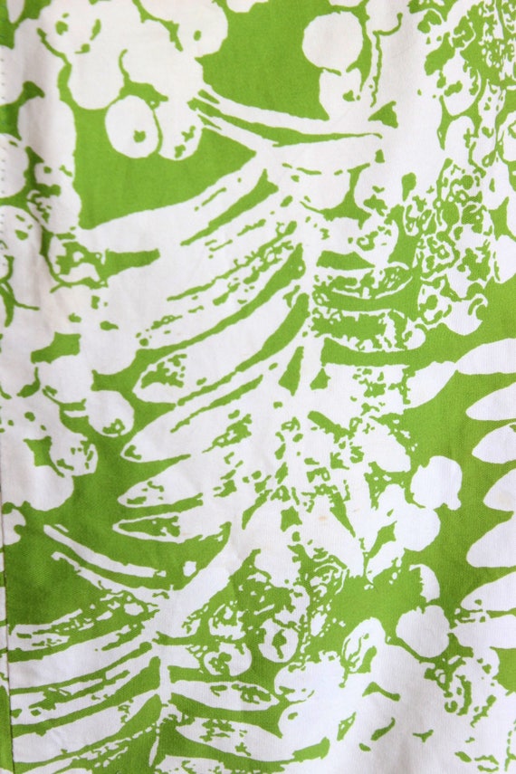 Vintage Lime Green Fern Print A-Line Mod Dress - image 10