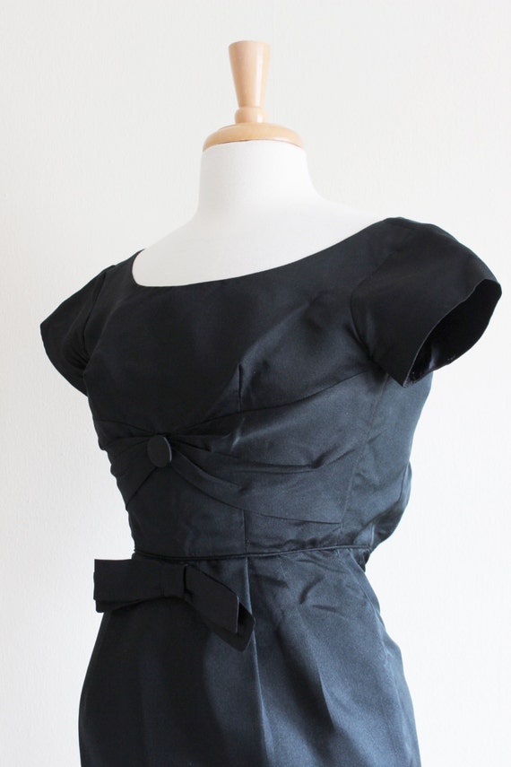 Vintage 1960s An Arkay Short Sleeve Black Mini Dr… - image 3