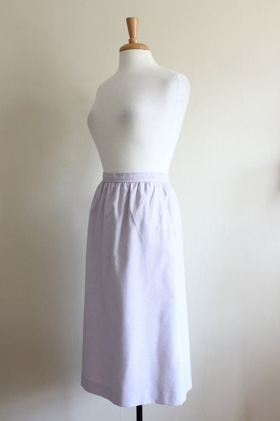 Vintage 1970s Evan Picone Lavender A-Line Midi Sk… - image 5