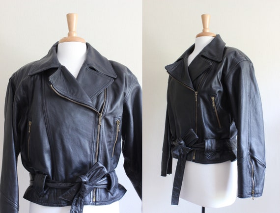 Vintage 1980s Black Leather Jacket