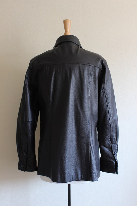 Vintage Brown-Black Leather Utility Jacket - image 9
