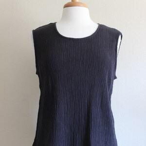 Vintage Crinkle Texture Black Tank Top - Etsy