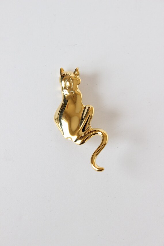 Vintage 1980s Gold Plate Art Nouveau Inspired Cat… - image 2